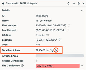 export burnt area